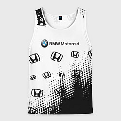 Майка-безрукавка мужская BMW x honda pattern, цвет: 3D-белый