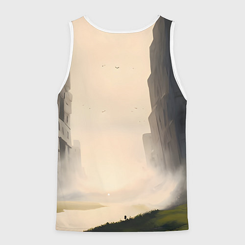 Мужская майка без рукавов Скетч байкер / 3D-Белый – фото 2