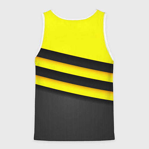 Мужская майка без рукавов Герб РФ геометрия линии / 3D-Белый – фото 2