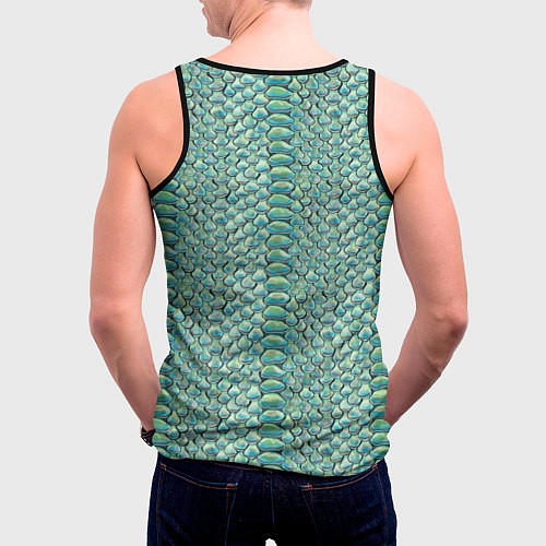 Мужская майка без рукавов Змеиная кожа паттерн / 3D-Черный – фото 4