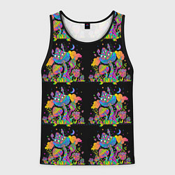 Мужская майка без рукавов Грибной паттерн цветной