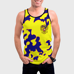 Майка-безрукавка мужская Российская империя камуфляж желтый, цвет: 3D-черный — фото 2