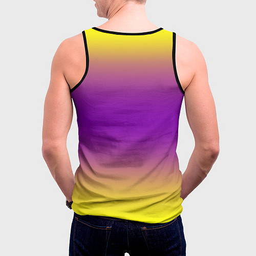 Мужская майка без рукавов Градиент текстура абстракция / 3D-Черный – фото 4