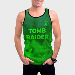 Майка-безрукавка мужская Tomb Raider - green gradient посередине, цвет: 3D-черный — фото 2