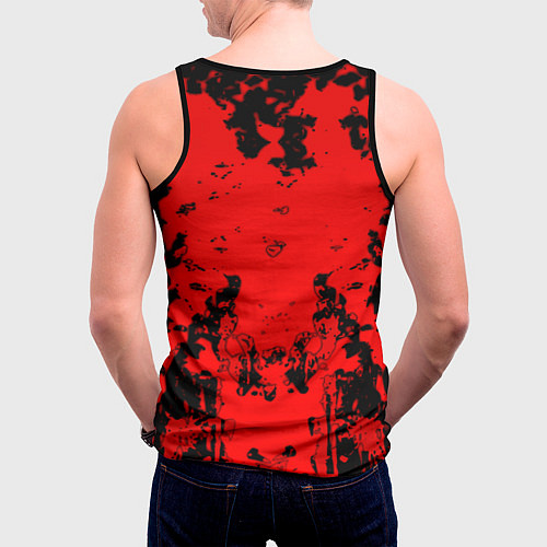 Мужская майка без рукавов Among us краски на красном / 3D-Черный – фото 4