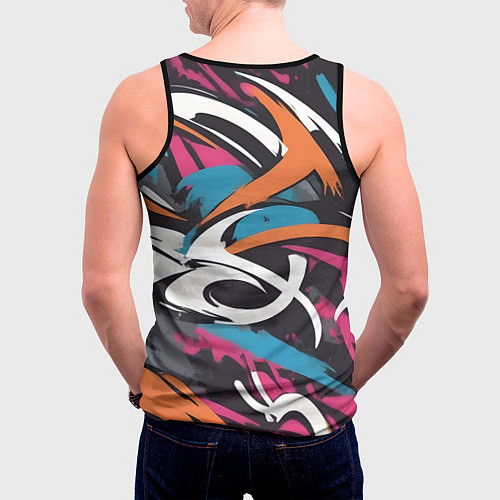 Мужская майка без рукавов Граффити абстракция / 3D-Черный – фото 4