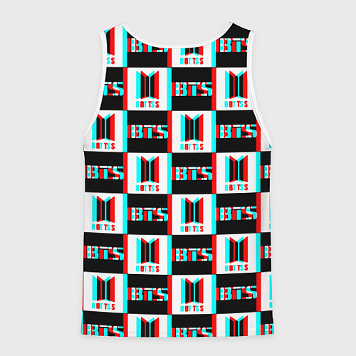 Мужская майка без рукавов BTS glitch pattern / 3D-Белый – фото 2
