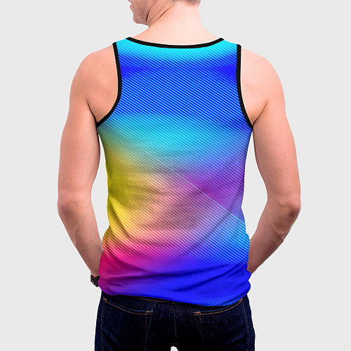 Мужская майка без рукавов Линии геометрии градиент / 3D-Черный – фото 4
