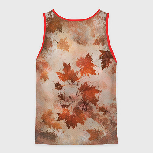 Мужская майка без рукавов Осенний лис в шарфе / 3D-Красный – фото 2