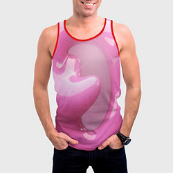 Майка-безрукавка мужская Розовые краски абстракция, цвет: 3D-красный — фото 2
