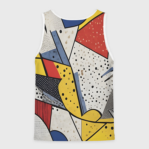 Мужская майка без рукавов Поп-арт яркая абстракция / 3D-Белый – фото 2