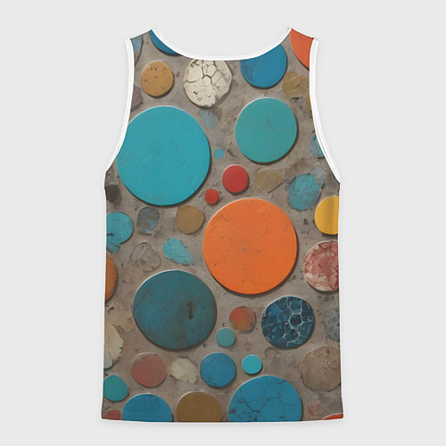 Мужская майка без рукавов Арт вариация терраццо / 3D-Белый – фото 2