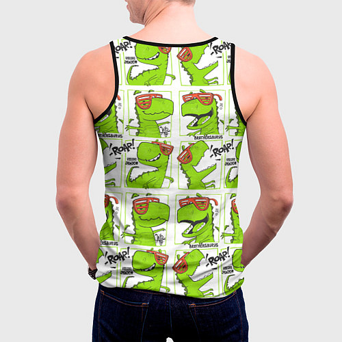 Мужская майка без рукавов Brothersaurus / 3D-Черный – фото 4