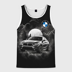 Майка-безрукавка мужская BMW закат солнца, цвет: 3D-белый