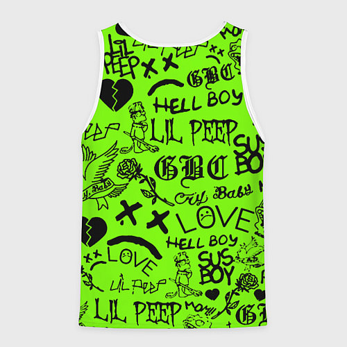 Мужская майка без рукавов Lil Peep кислотный паттерн / 3D-Белый – фото 2