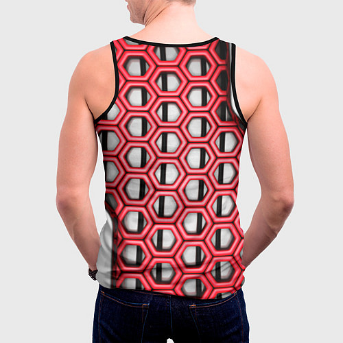 Мужская майка без рукавов Россия герб сетка метала / 3D-Черный – фото 4