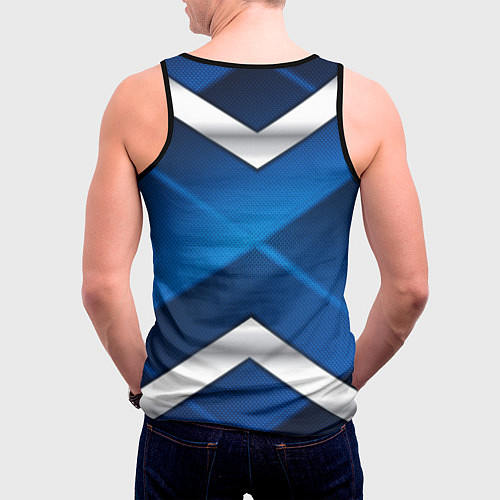 Мужская майка без рукавов BMW metalic blue abstract / 3D-Черный – фото 4