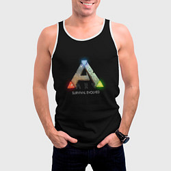 Майка-безрукавка мужская Ark: Survival Evolved logo rpg, цвет: 3D-белый — фото 2