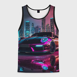 Майка-безрукавка мужская Porshe night city, цвет: 3D-черный