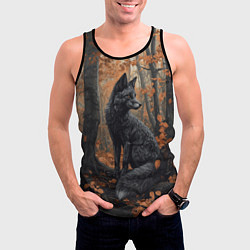 Майка-безрукавка мужская Пепельный лис, цвет: 3D-черный — фото 2