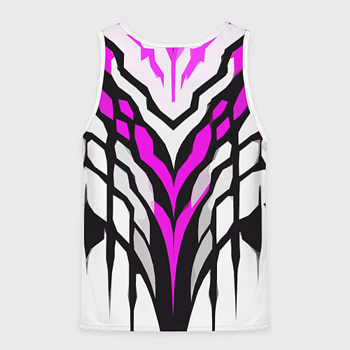 Мужская майка без рукавов Агрессивные чёрно-розовые полосы на белом фоне / 3D-Белый – фото 2