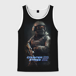 Майка-безрукавка мужская CS counter terrorist, цвет: 3D-белый
