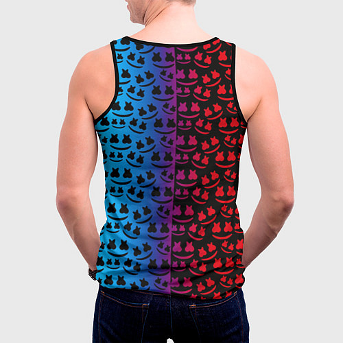 Мужская майка без рукавов Marshmello gradient / 3D-Черный – фото 4