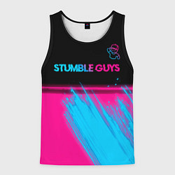 Мужская майка без рукавов Stumble Guys - neon gradient посередине