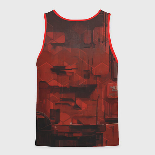 Мужская майка без рукавов Футуристичная девушка-робот / 3D-Красный – фото 2