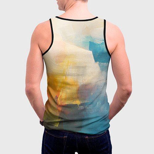 Мужская майка без рукавов Живопись мазками / 3D-Черный – фото 4