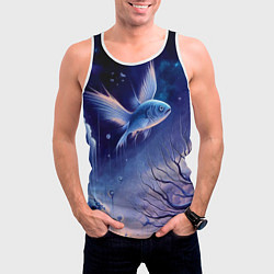 Майка-безрукавка мужская Крылатая рыба - сюрреализм, цвет: 3D-белый — фото 2