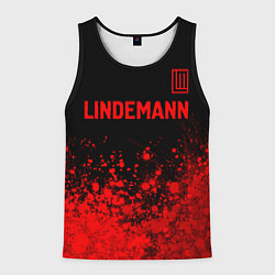 Майка-безрукавка мужская Lindemann - red gradient посередине, цвет: 3D-черный