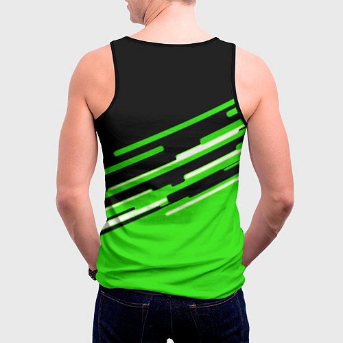 Мужская майка без рукавов PUBG line geometry / 3D-Черный – фото 4