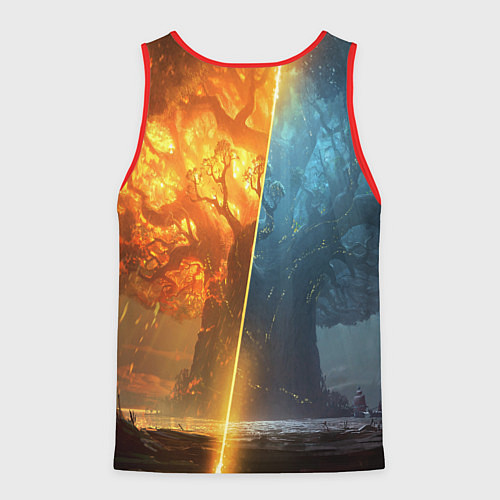 Мужская майка без рукавов DOTA 2 лес эльфов / 3D-Красный – фото 2