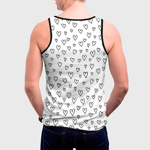 Мужская майка без рукавов Злой медвежонок черные сердца / 3D-Черный – фото 4