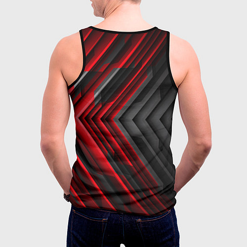 Мужская майка без рукавов BMW geometry stripes red / 3D-Черный – фото 4