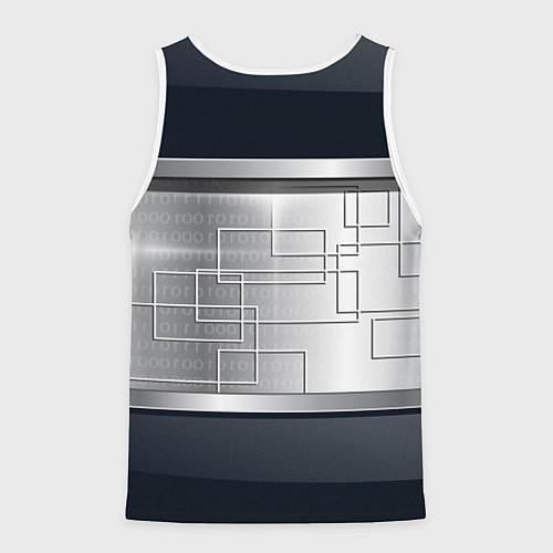 Мужская майка без рукавов FORD текстура из метала / 3D-Белый – фото 2