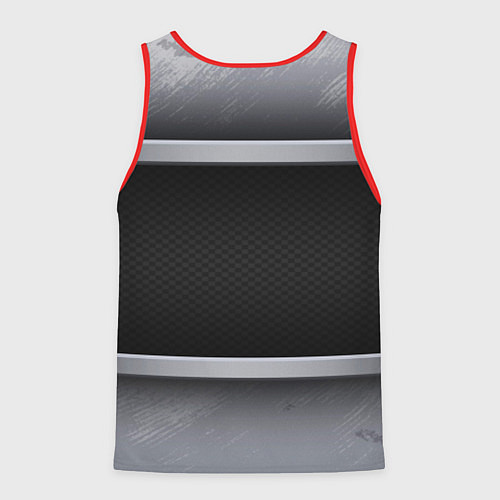 Мужская майка без рукавов Audi metal texture / 3D-Красный – фото 2