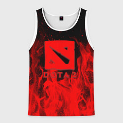 Майка-безрукавка мужская DOTA 2 лого в огне, цвет: 3D-белый