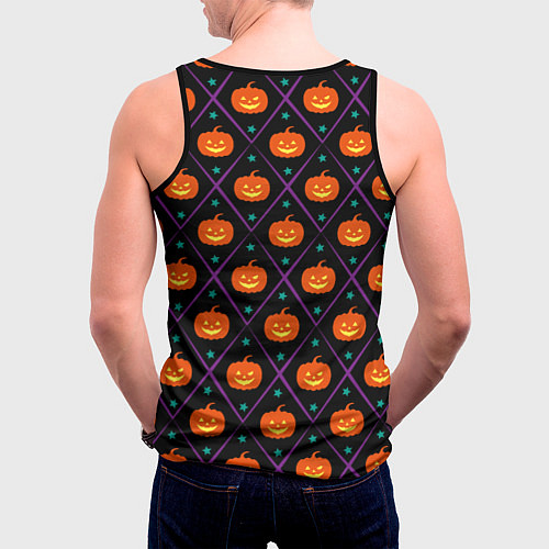 Мужская майка без рукавов Звёздные тыквы / 3D-Черный – фото 4