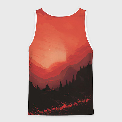 Мужская майка без рукавов Волк воет на луну / 3D-Белый – фото 2