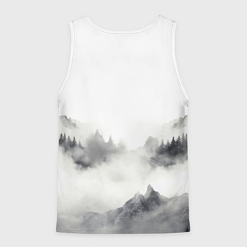 Мужская майка без рукавов Голова серого волка / 3D-Белый – фото 2