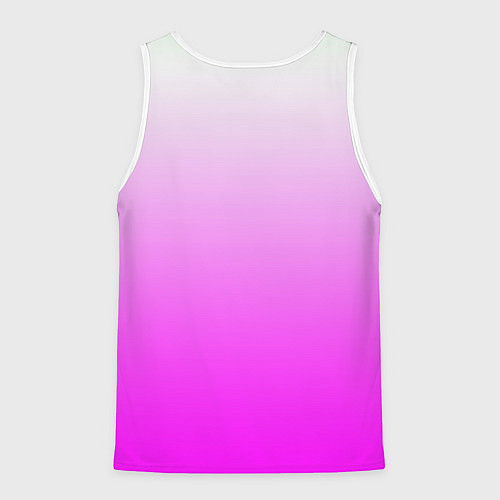 Мужская майка без рукавов Gradient color pink / 3D-Белый – фото 2