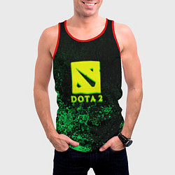 Майка-безрукавка мужская DOTA2 кислотное лого краски, цвет: 3D-красный — фото 2