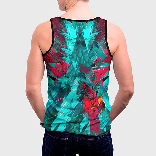 Мужская майка без рукавов Электрогитара в красках / 3D-Черный – фото 4