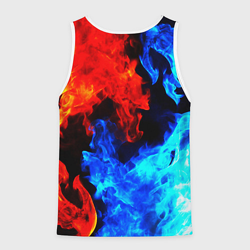 Мужская майка без рукавов Халф лайф огненный стиль / 3D-Белый – фото 2