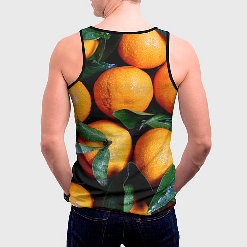 Мужская майка без рукавов Много апельсинов мандаринов: с новым 2025 годом / 3D-Черный – фото 4