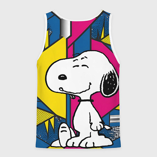 Мужская майка без рукавов Снупи поп-арт / 3D-Белый – фото 2