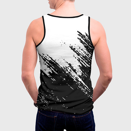 Мужская майка без рукавов Warframe штриховка красок / 3D-Черный – фото 4