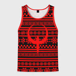 Майка-безрукавка мужская Quake winter pattern, цвет: 3D-красный